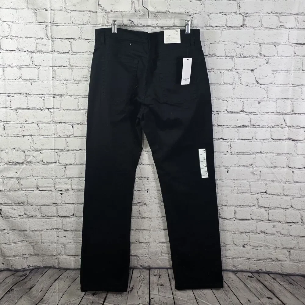 Goodfellow & Co Men's 34x32 Straight Fit Black Denim Jeans